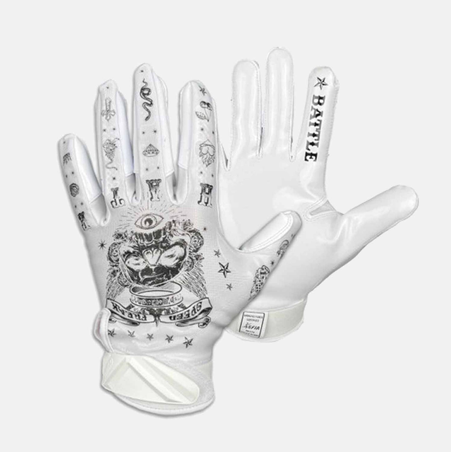 Adult "Speed Freak" Cloaked Receiver Glove, White - SV SPORTS