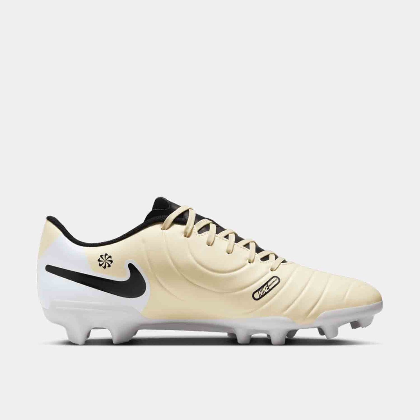 Side medial view of Nike Tiempo Legend 10 Club Soccer Cleats.