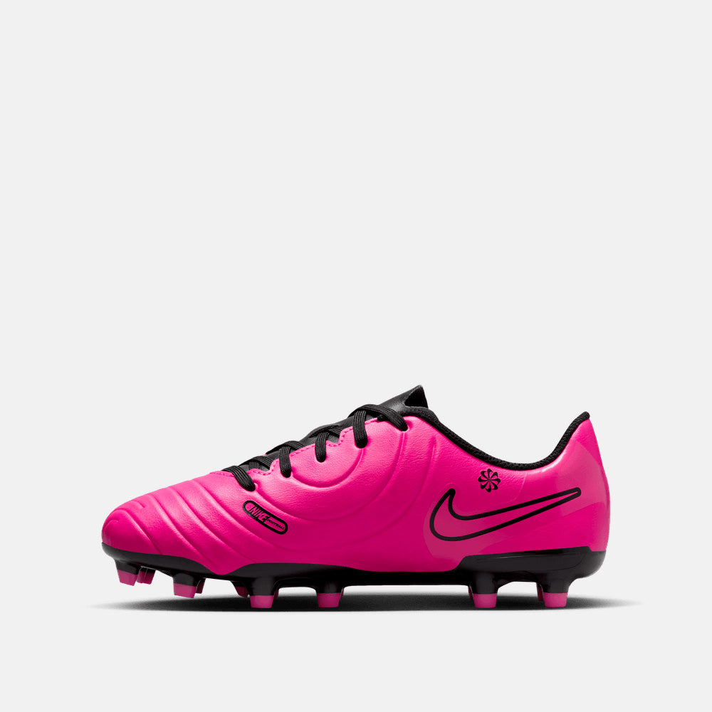 Side medial view of the Kids' Nike Tiempo Legend 10 Club Soccer Cleats.
