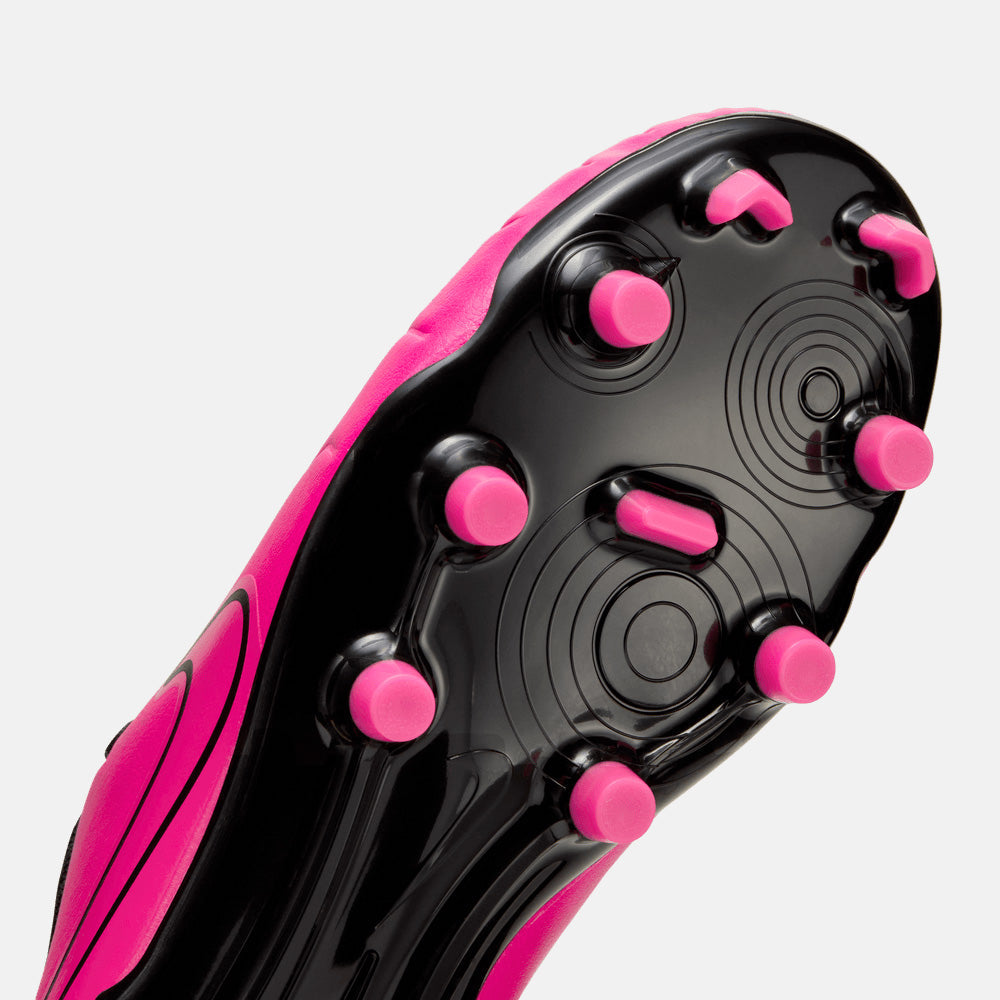 Up close, bottom view of the Kids' Nike Tiempo Legend 10 Club Soccer Cleats.