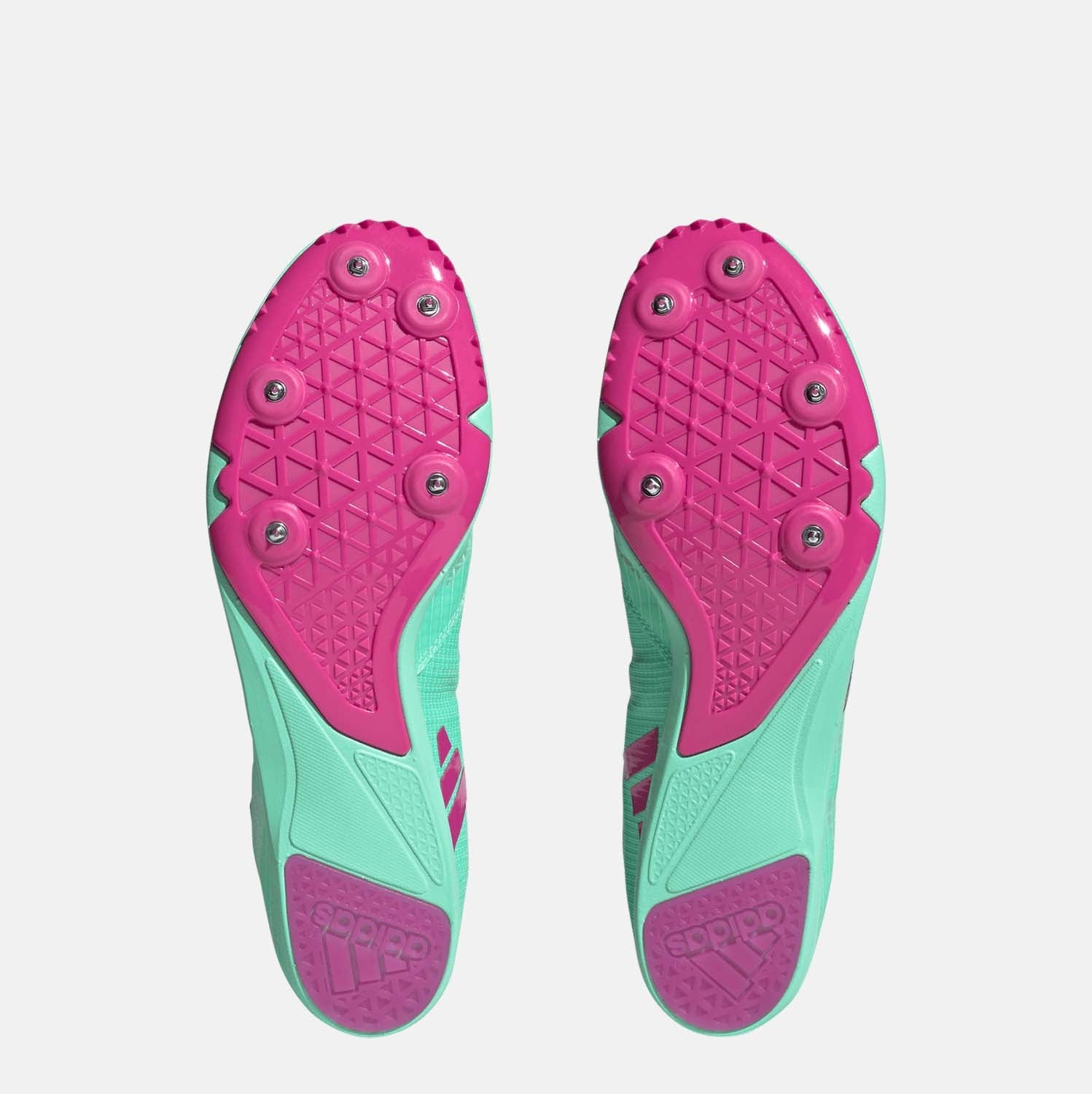 Bottom view of Adidas Distance Spikes.