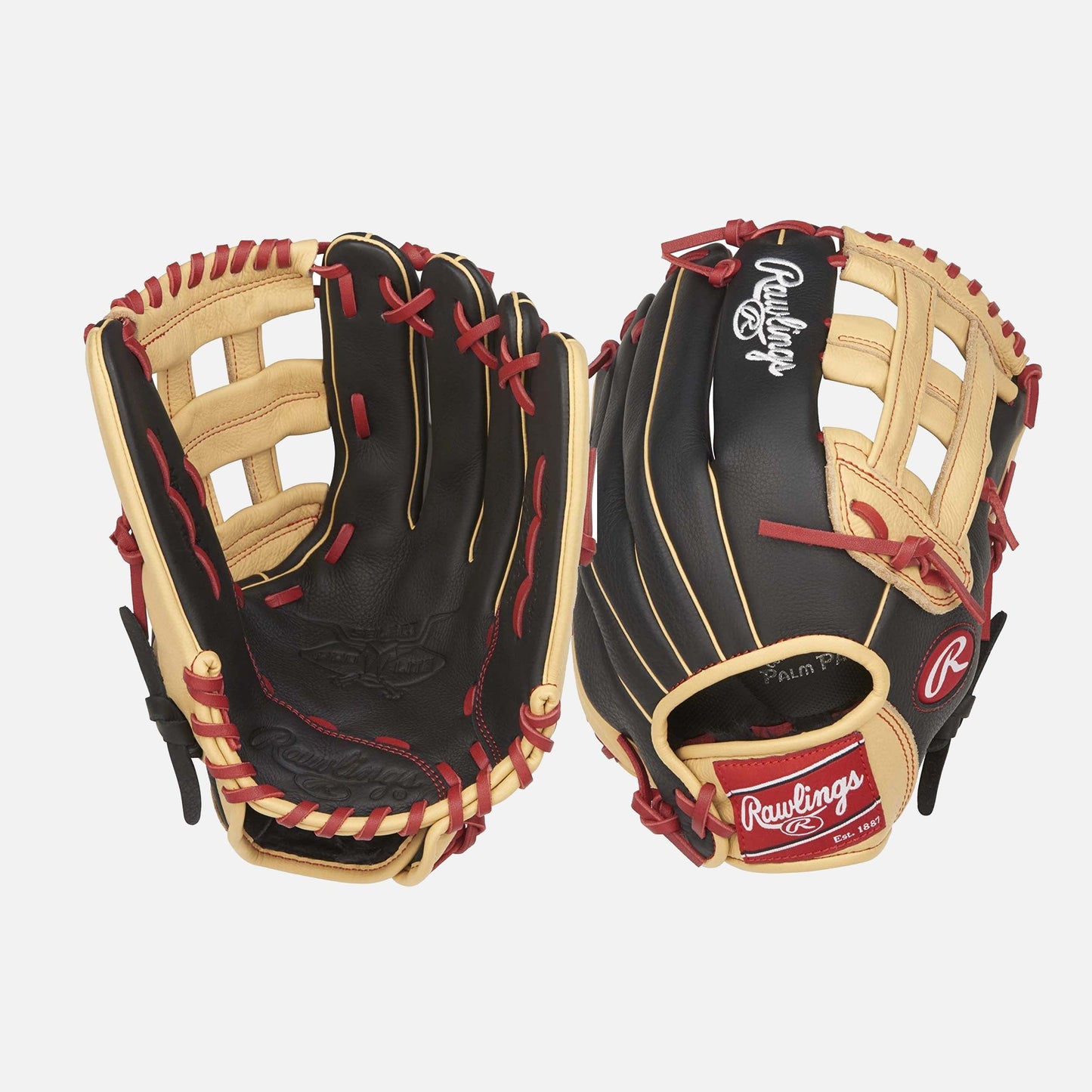 Front palm and rear view of Select Pro Lite 12" Bryce Harper Baseball Glove.