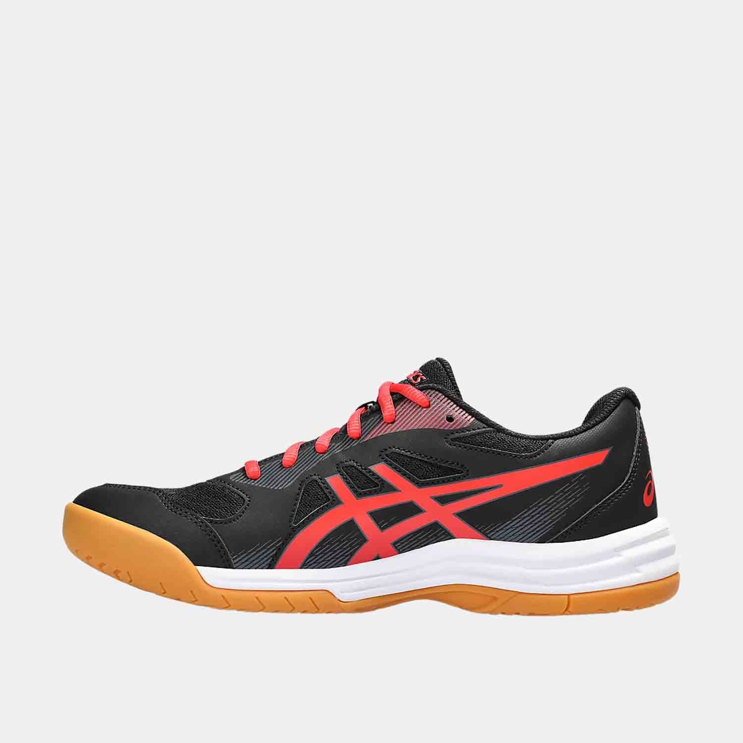 Side medial view of the Asics Men's Upcourt 5 Volleyball Shoes.