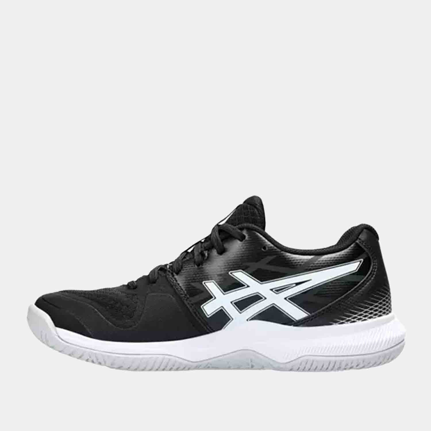 Side medial view Women's Asics Gel-Tactic Volleyball Shoes.