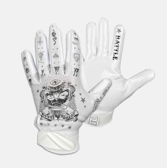 Adult "Speed Freak" Cloaked Receiver Glove, White - SV SPORTS