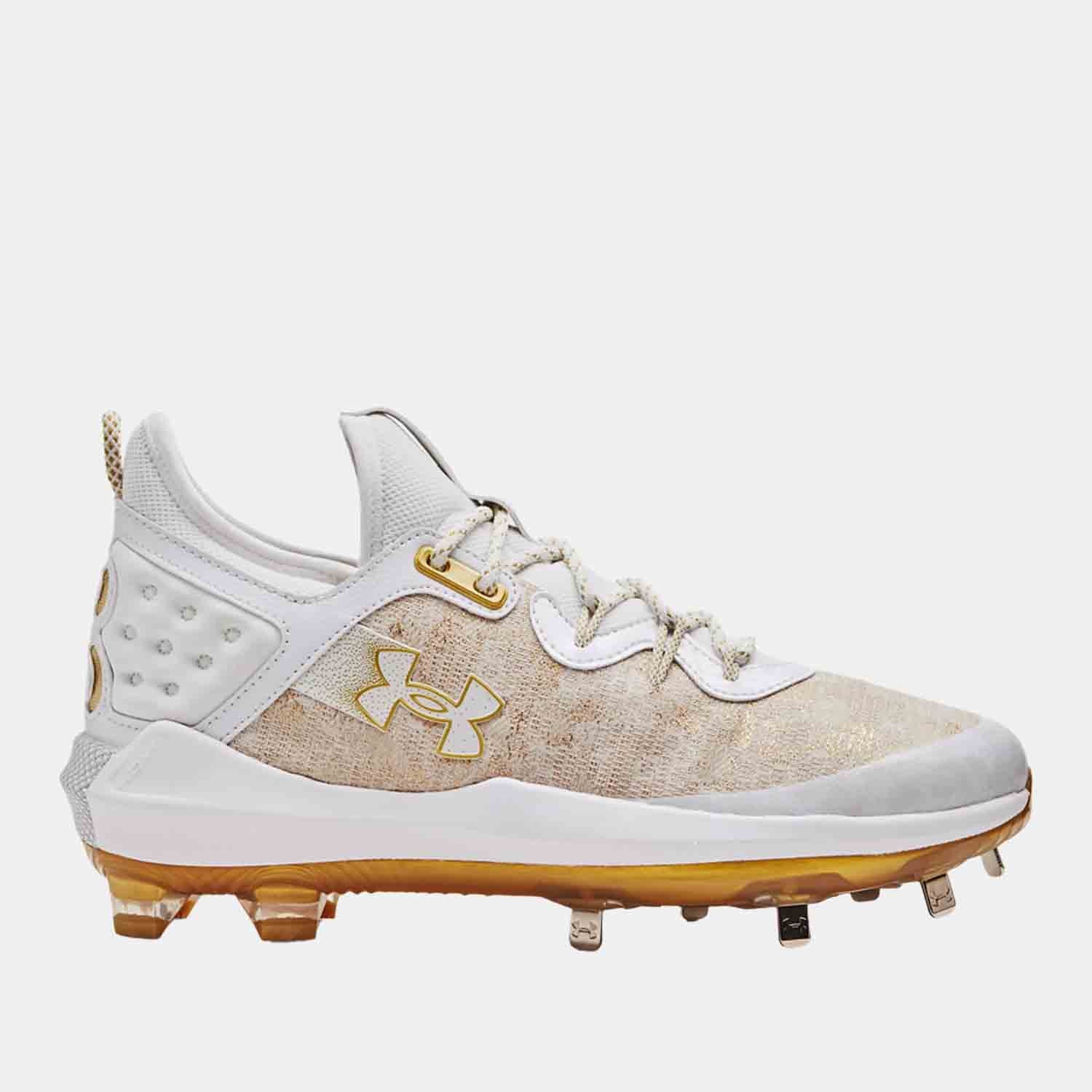 Side view of Men's UA Harper 8 Low ST Metal Baseball Cleats.