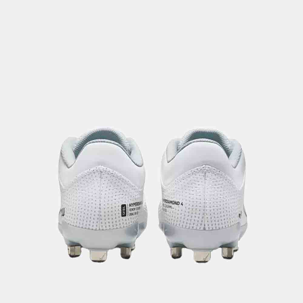 Rear view of the Nike Women's Hyperdiamond 4 Pro Metal Softball Cleats.