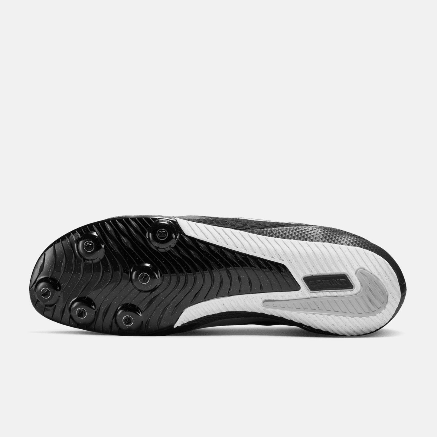 Bottom view of Nike Zoom Rival Sprint Spikes.