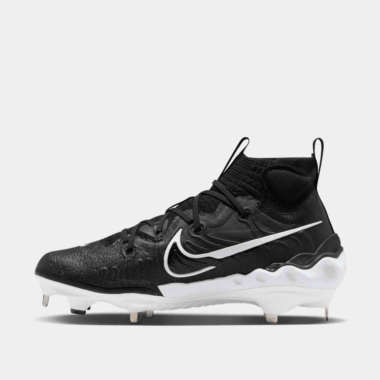 Side medial view of Men's Nike Alpha Huarache NXT Metal Baseball Cleats.