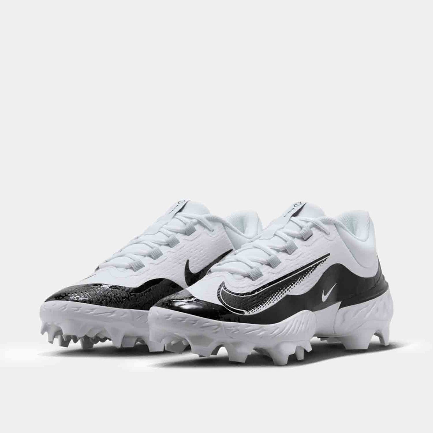 Front view of Men's Nike Alpha Huarache Elite 4 Low MCS Baseball Cleats.