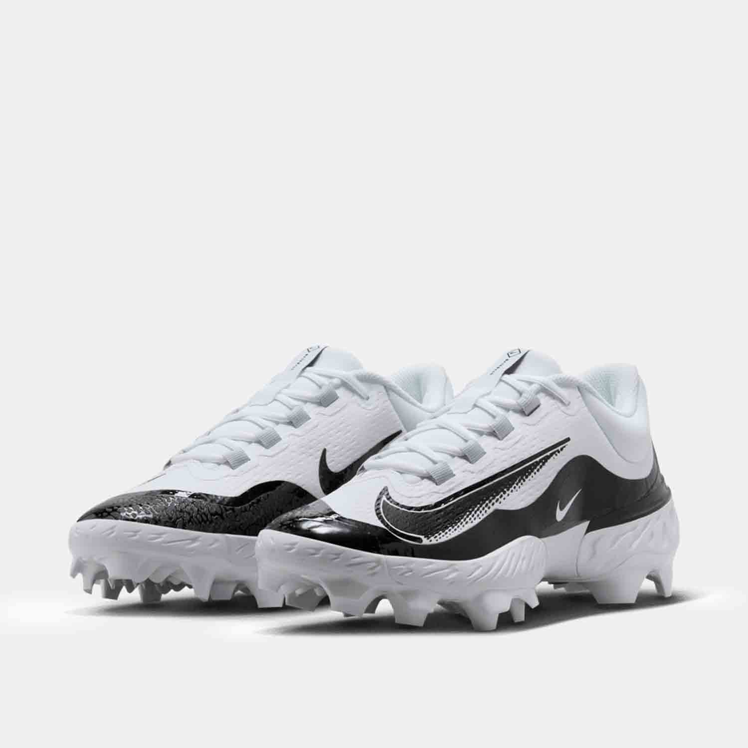 Front view of Men's Nike Alpha Huarache Elite 4 Low MCS Baseball Cleats.