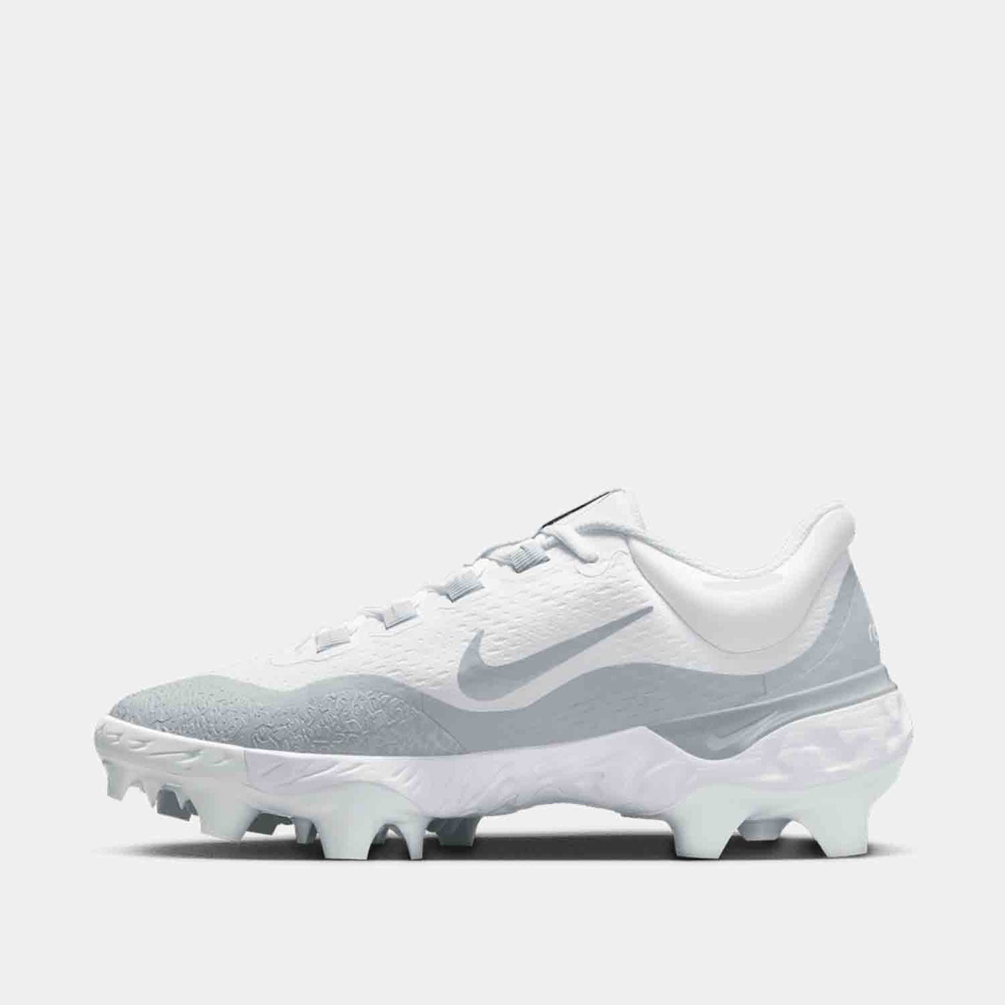 Side medial view of Men's Nike Alpha Huarache Elite 4 Low MCS Baseball Cleats.