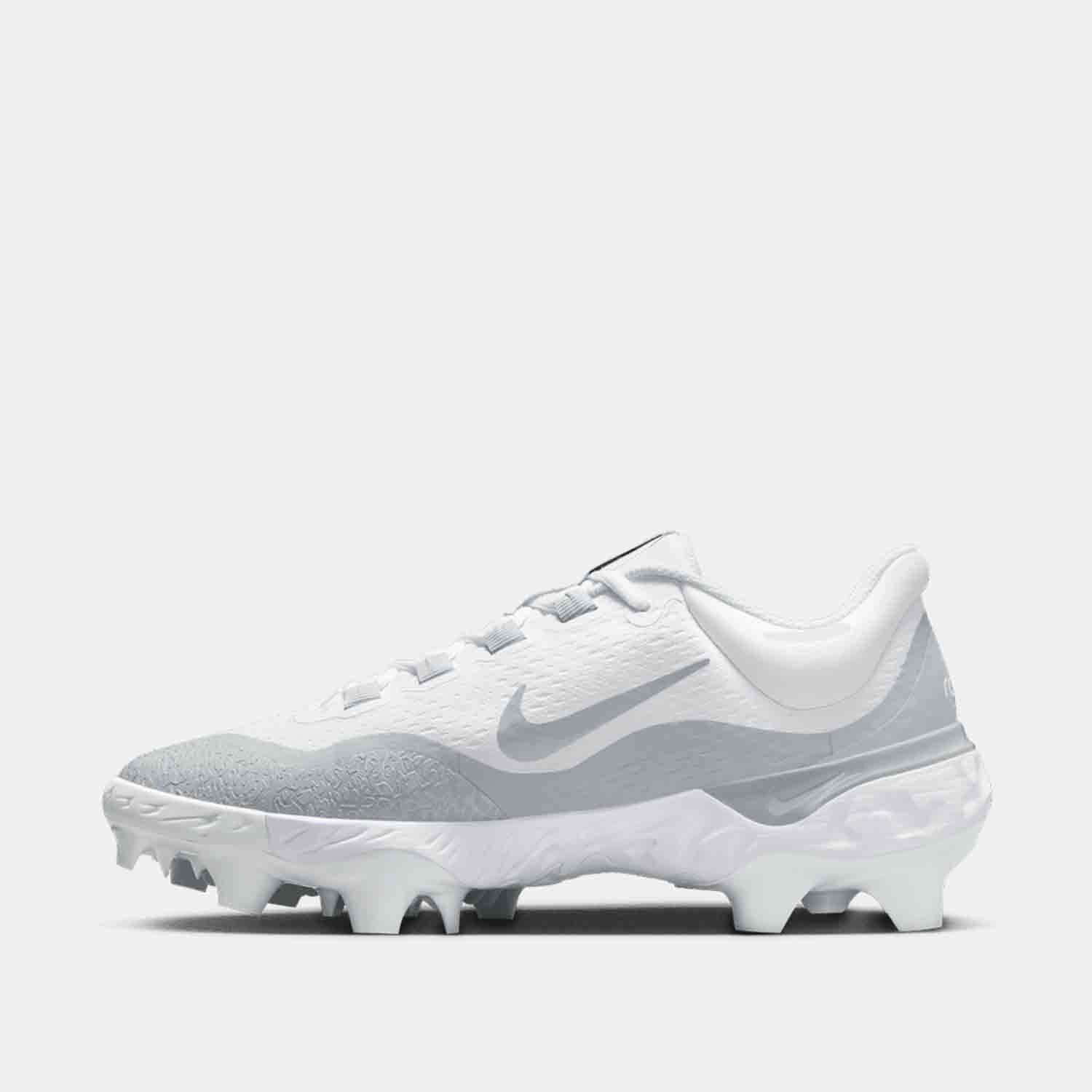 Side medial view of Men's Nike Alpha Huarache Elite 4 Low MCS Baseball Cleats.