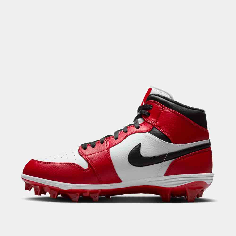 Side medial view of the Men's Jordan 1 Mid TD Football Cleats.