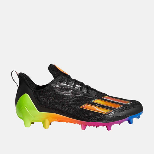 Side view of Adidas Adizero Cleats 'Emojis-Core Black'.